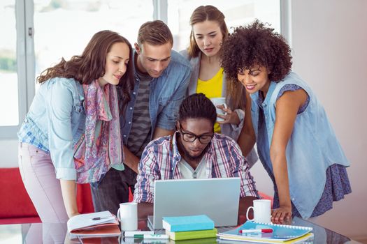 Fashion students working as a team at the college