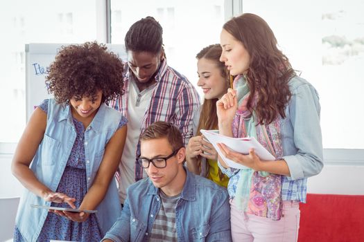 Fashion students working as a team at the college