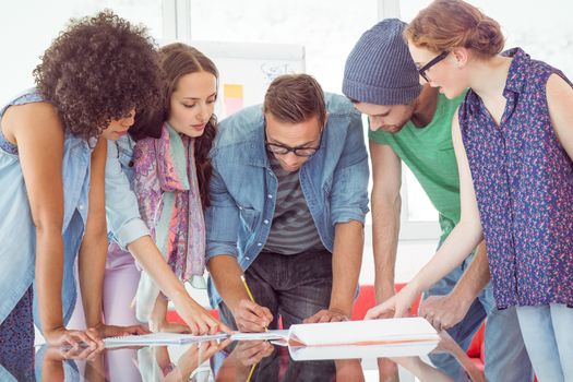 Fashion students working as a team at the college