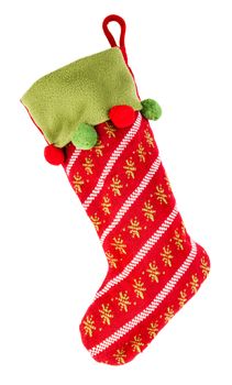 Christmas stocking isolated on white background