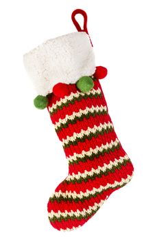 Christmas stocking isolated on white background