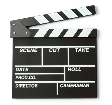 Clapper board isolated on white background