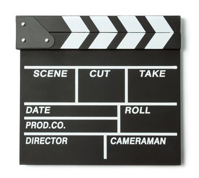 Clapper board isolated on white background