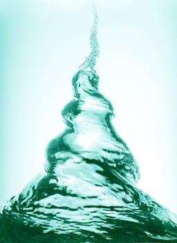 Shape of Christmas tree made from water whirlpool