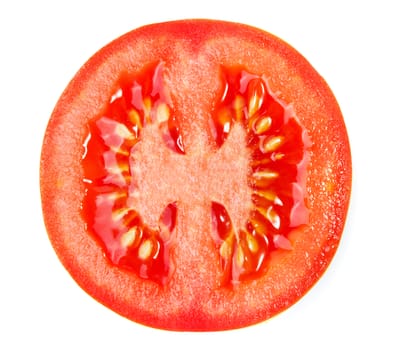 Fresh slice tomato isolatrd on white background