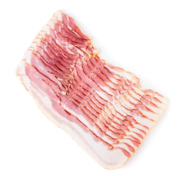 Bacon slices isolated on white background