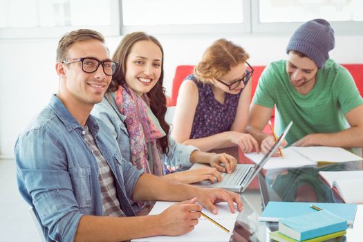 Fashion students working as a team at the college