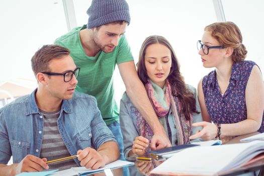 Fashion students working as a team at the college