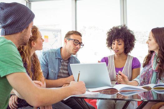 Fashion students working as a team at the college