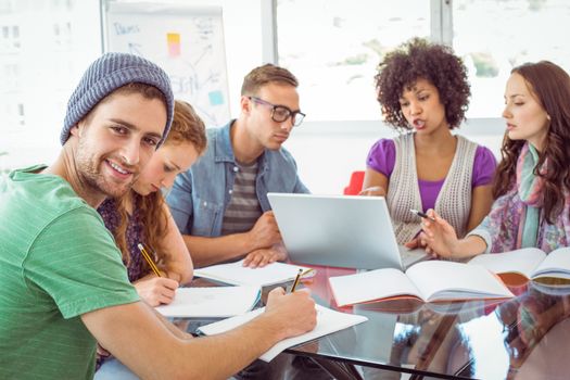 Fashion students working as a team at the college