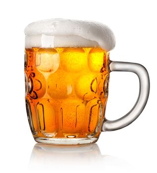 Big mug of beer isolated on a white background