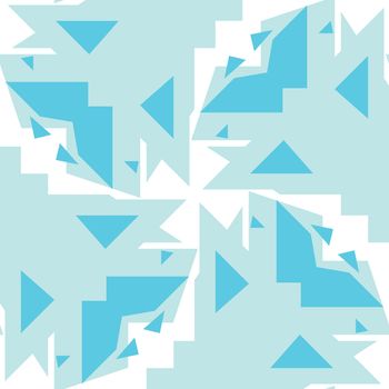 Seamless background pattern of various blue triangles over white
