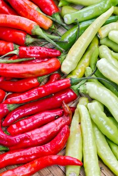 pile of red and green thai goat pepper