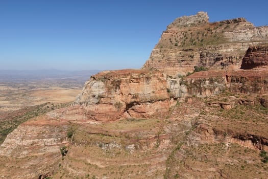 Landscape in Tigray province close to Adigrat, Ethiopia, Africa