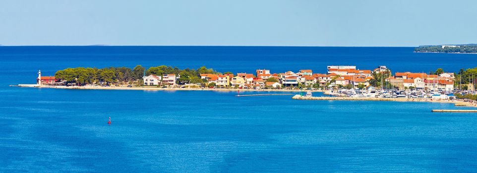 Puntamiika peninsula of Zadar aerial panorama, Dalmatia, Croatia