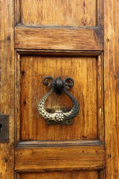 Polished old durable brass door knocker