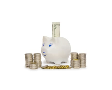 Piggy bank isolated on white