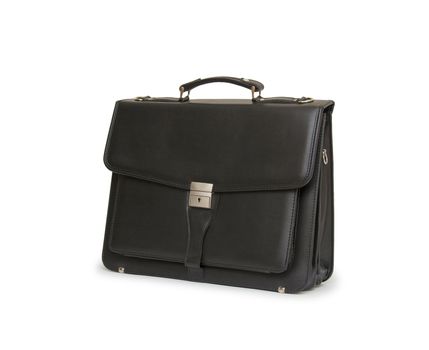 Business leather briefcase isolated