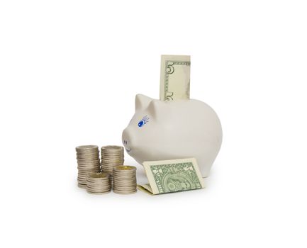 Piggy bank isolated on white