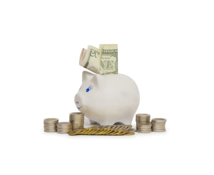 Piggy bank isolated on white
