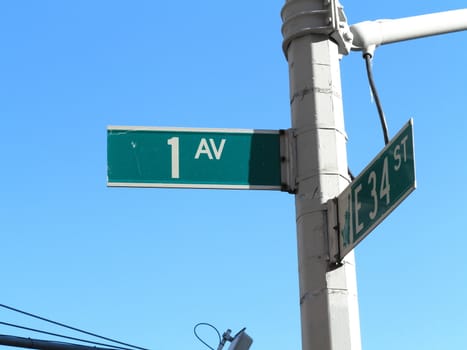 Street sign on New York City 1st Avenue.