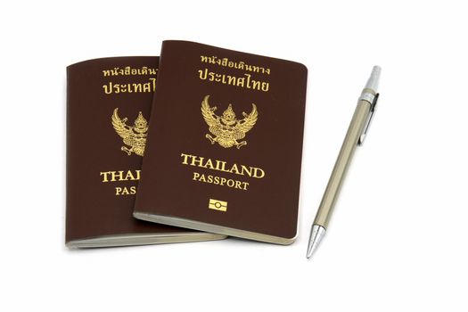 Passport and pen