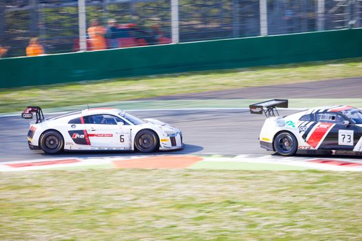 Cars racing at the Monza BlancPain GT Endurance 2015