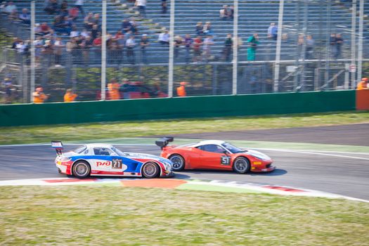 Cars racing at the Monza BlancPain GT Endurance 2015