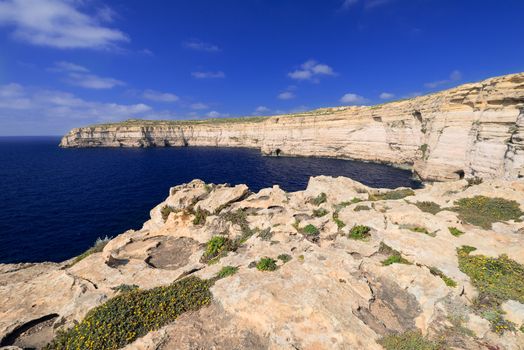 Coastline near Azure Window on Gozo Island, Malta