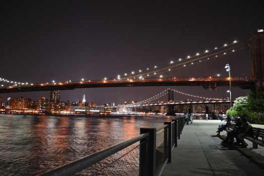 Picture of the Brooklyn and Manhattan bridges from Dumbo Park in Brooklyn