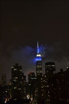 The Empire State Building in NYC at night