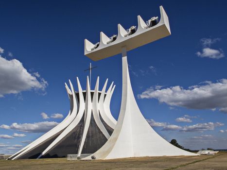 Brasilia, Brazil, July 6, 2014. Cathedral of Brasilia. Capitlal of Brazil.