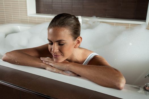 woman taking a shower