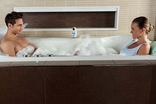 couple taking a bath