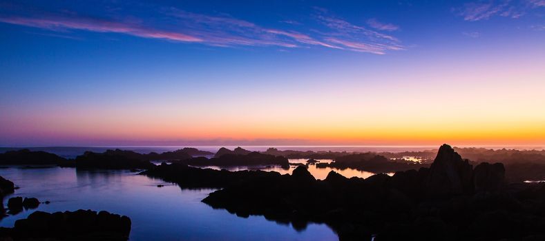 Beautiful sunset at the coast in South Africa