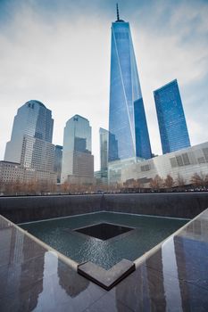 WTC Memorial Plaza, National September 11 Memorial, Manhattan, New York, United States of America.