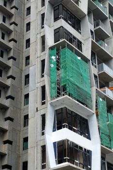 Construction site of a modern skyscraper