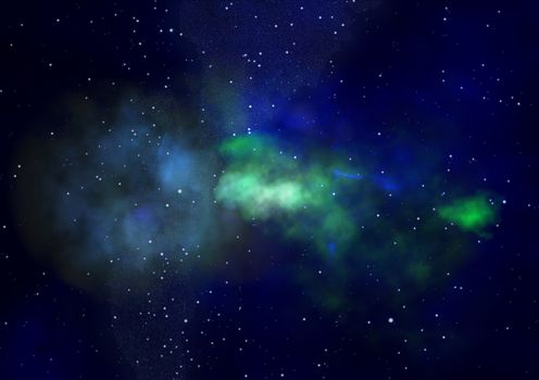 Far being shone nebula and star field against space. "Elements of this image furnished by NASA".