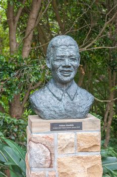 CAPE TOWN, SOUTH AFRICA - DECEMBER 9, 2014: Sculpture of Nelson Mandela in the Kirstenbosch Botanical Gardens