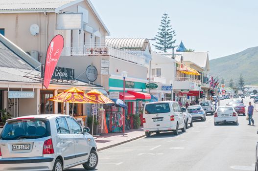 HERMANUS, SOUTH AFRICA - DECEMBER 10, 2014: Street scene in Hermanus. The town is world famous for whale viewing