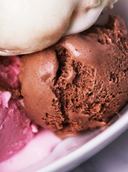 Frozen. Delicious ice cream on the table