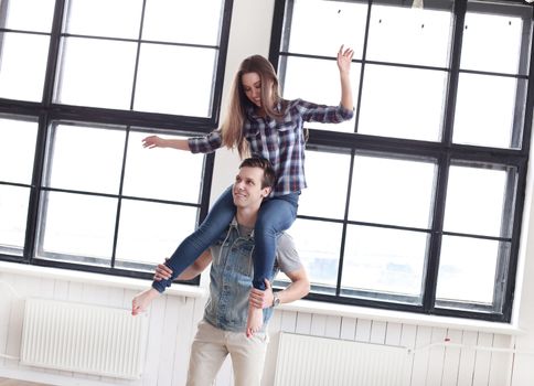 Love, relationship. Beautiful couple at home