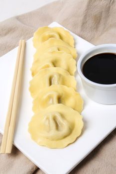 Food. Delicious dumplings on the table