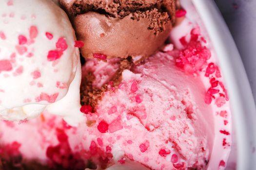 Frozen. Delicious ice cream on the table