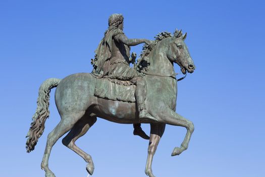 Famous statue of Louis XVI, Lyon, France.