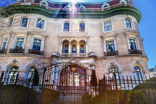 Indonesian Embassy Lens Flare Sunligiht Embassy Row Massachusetts Avenue Washington DC