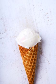 Frozen. Delicious ice cream on the table