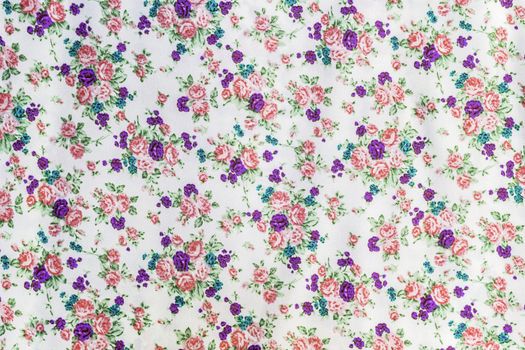 Beautiful flowers and leaf on fabric pattern