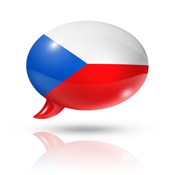 three dimensional Czech Republic flag in a speech bubble isolated on white with clipping path