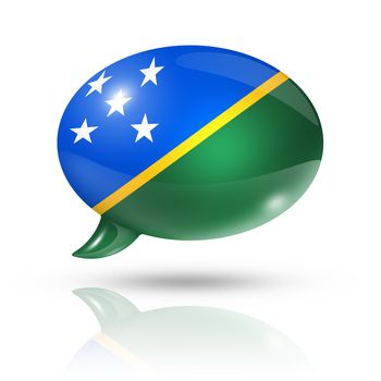 three dimensional Solomon Islands flag in a speech bubble isolated on white with clipping path